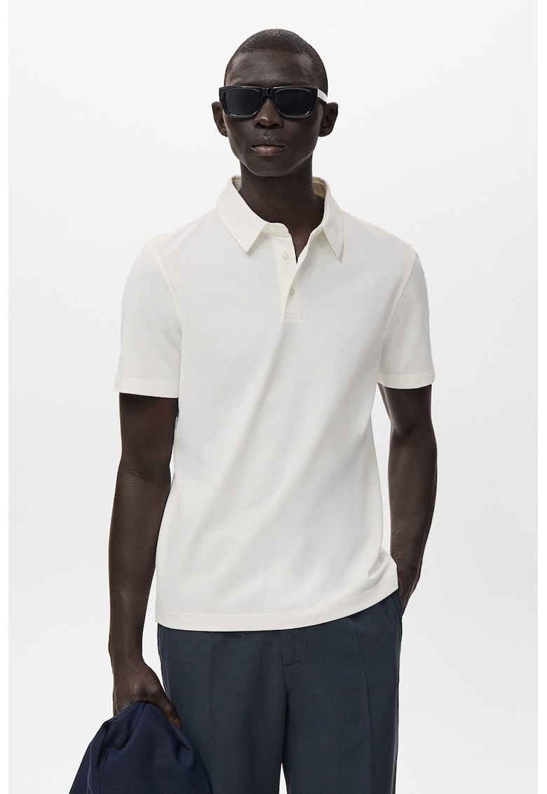 Tricou polo slim-fit din material pique