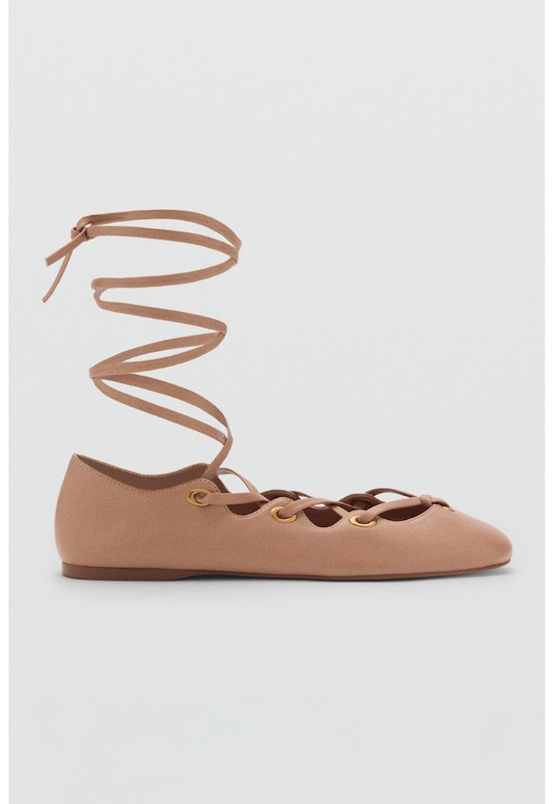 Balerini din piele cu barete incrucisate