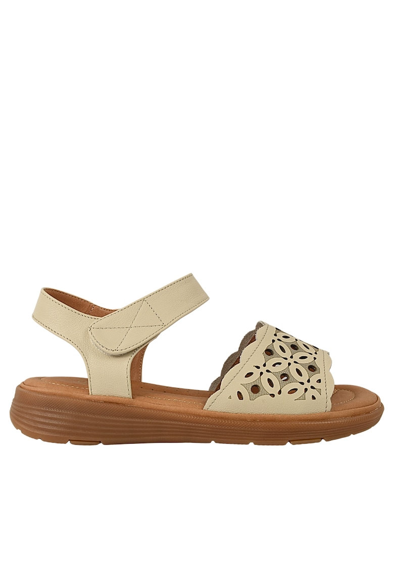 Sandale casual - dama - 33177 crem - piele naturala