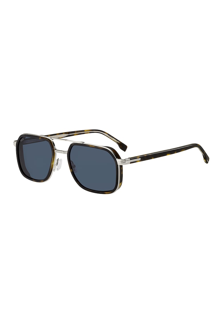 Ochelari de soare aviator cu lentile uni - Negru/Portocaliu