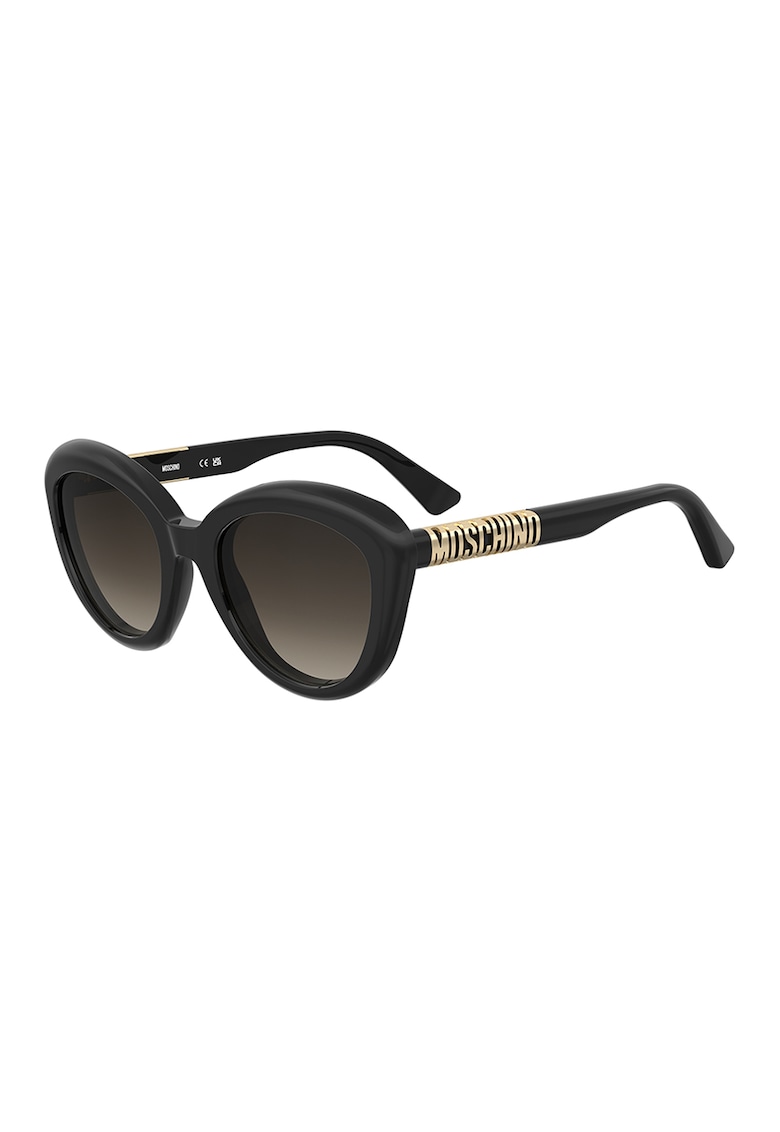 Ochelari de soare rotunzi cat-eye cu lentile in degrade - Auriu/Negru