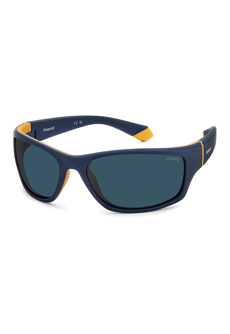 Ochelari de soare wrap cu lentile polarizate - 65995 - Galben/Bleumarin