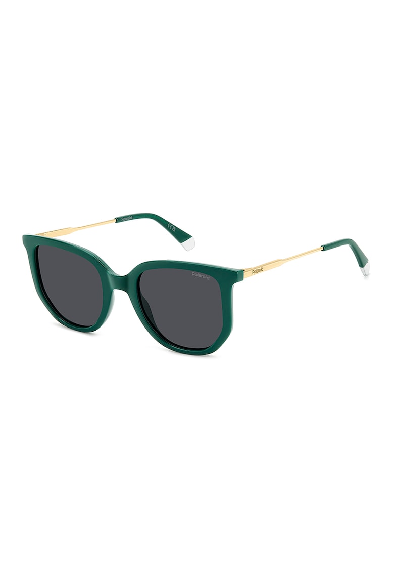 Ochelari de soare cat-eye cu lentile polarizate - Auriu/Verde englez
