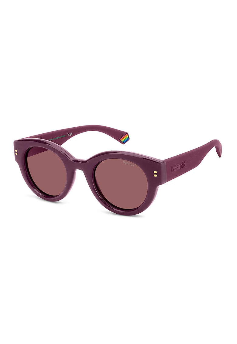 Ochelari de soare rotunzi unisex cu lentile polarizate - Lila pal