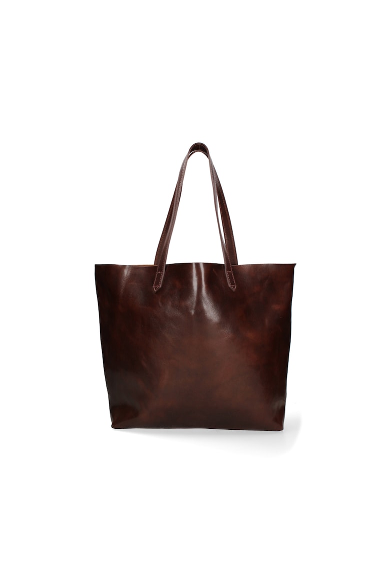 Geanta tote de piele False - Maro inchis