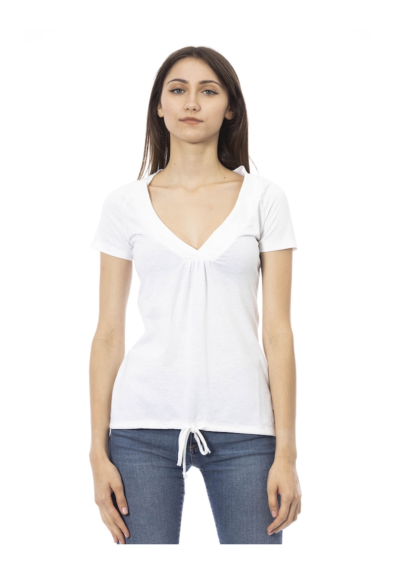 Tricou slim fit cu decolteu in V