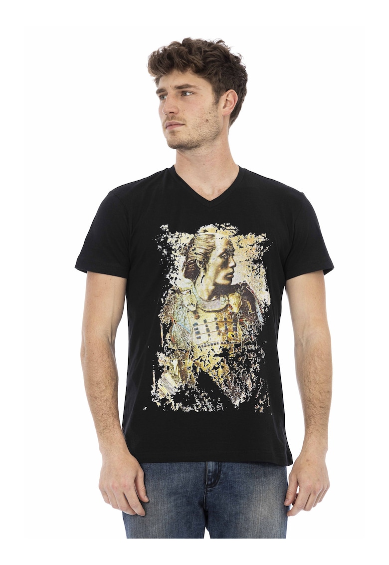 Tricou regular-fit cu imprimeu - Negru