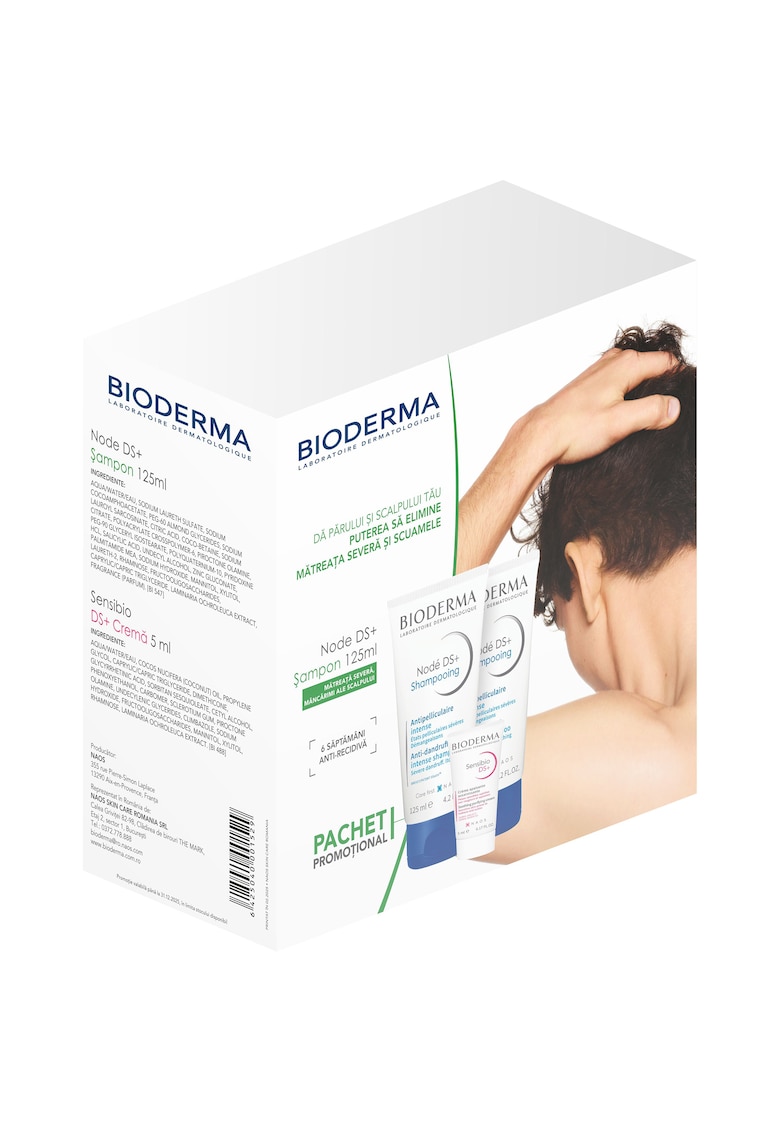 Pachet 2x Sampoane anti-matreata  Node DS+ - 125 ml & Crema de fata calmanta Sensibio DS+ 5 ml
