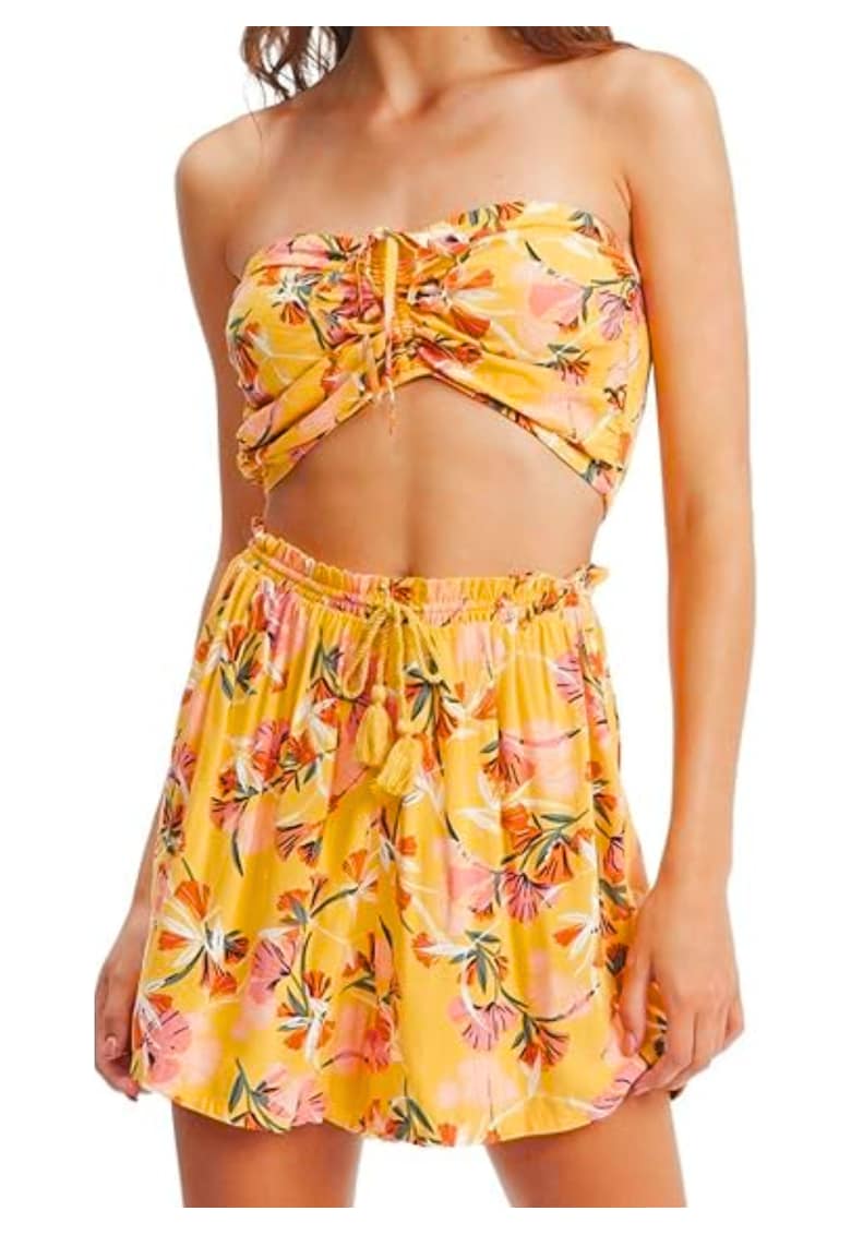Bluza crop cu imprimeu floral Island Hops -