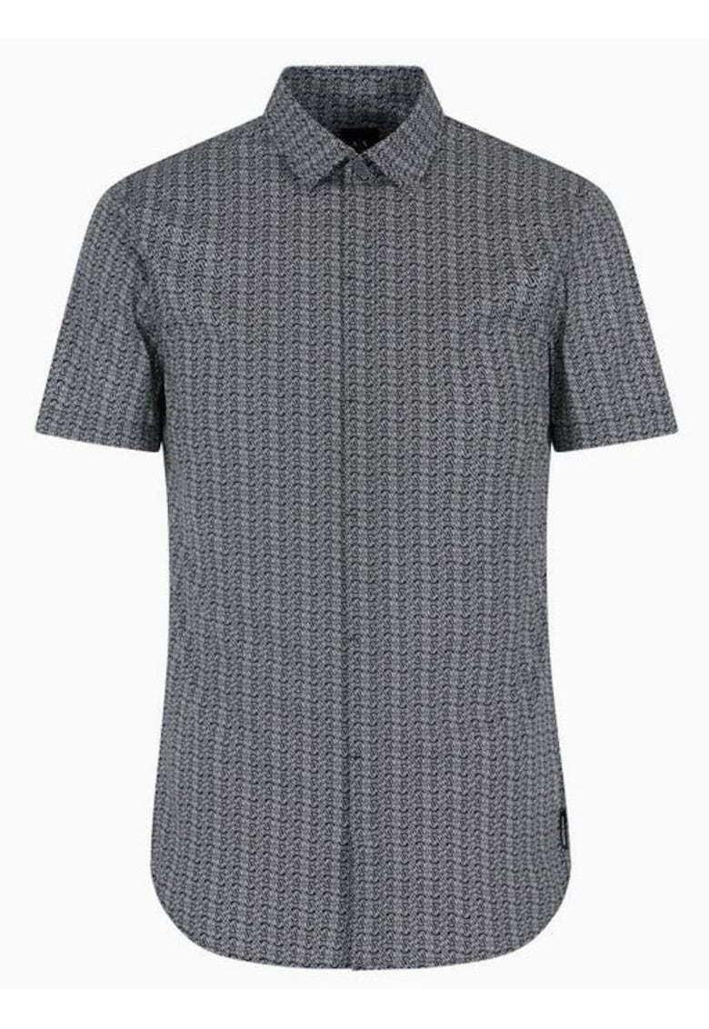 Armani Exchange Camasa cu imprimeu din bumbac - Negru