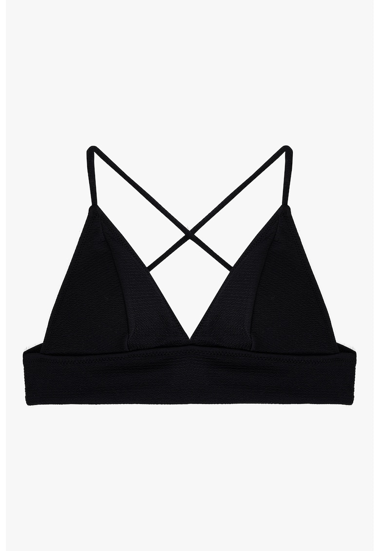 Sutien de baie cu cupe triunghiulare si bretele incrucisate