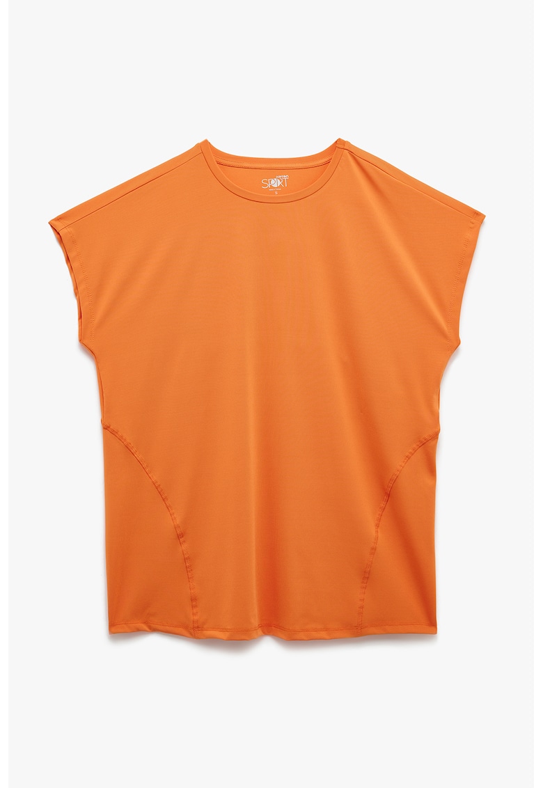 Tricou uni cu decolteu rotund