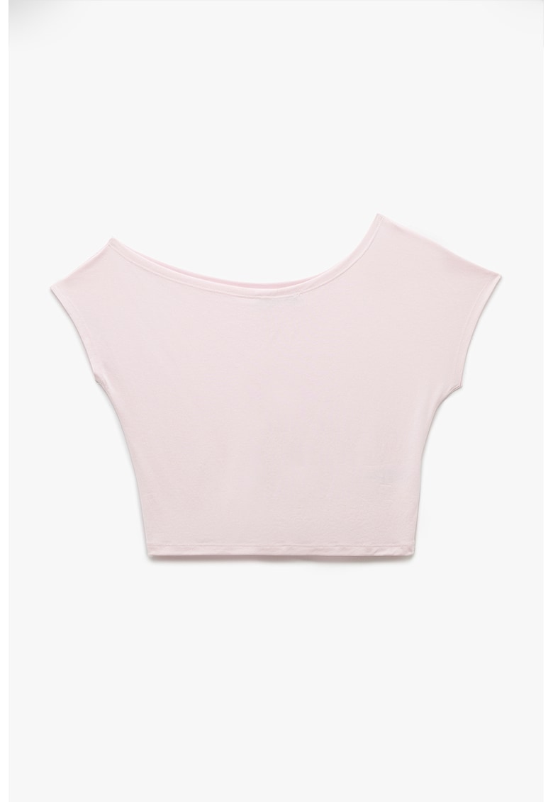 Top crop cu decolteu pe un umar