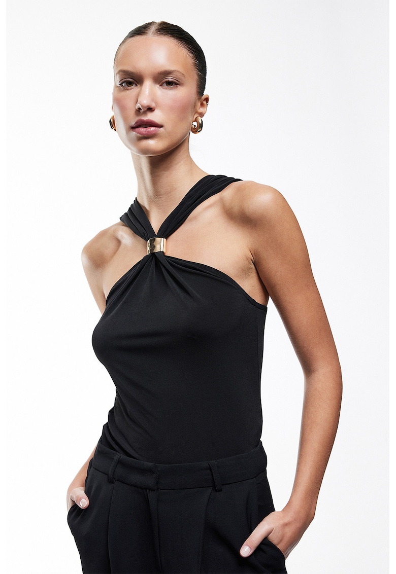 Top slim fit - Negru