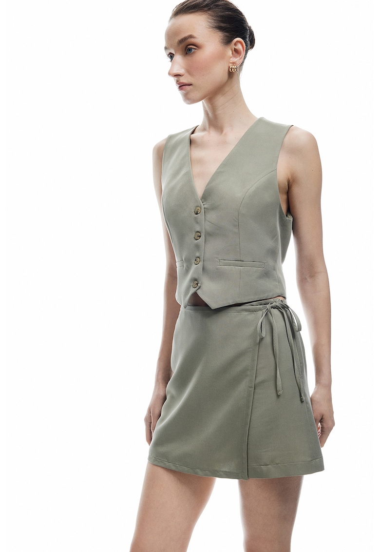 Fusta-pantalon cu talie inalta