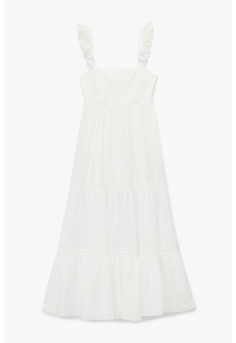 Rochie evazata din amestec de lyocell - Alb