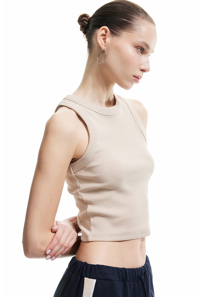 Top crop cu aspect striat