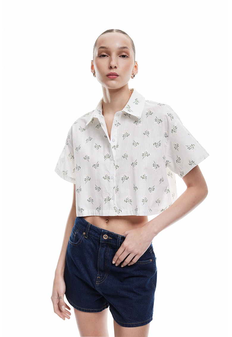 Camasa crop cu model floral