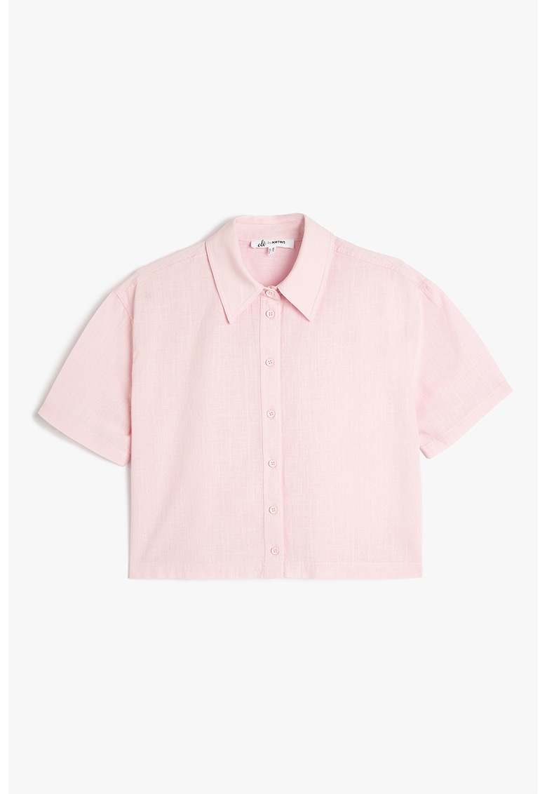 Camasa crop cu guler ascutit