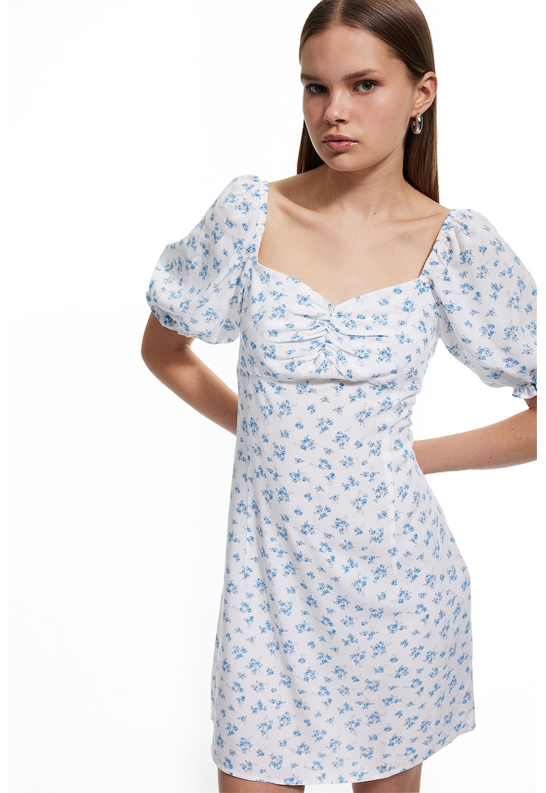 Rochie slim-fit cu maneci bufante