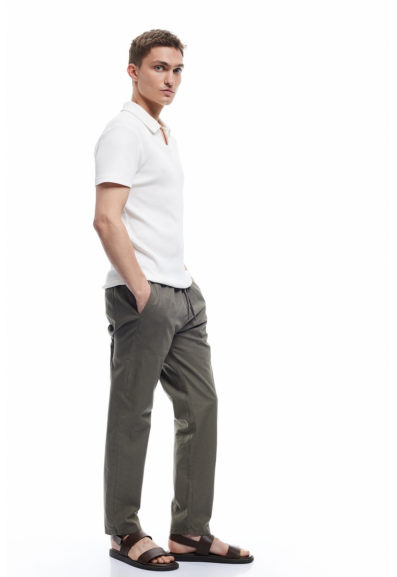 Tricou polo slim-fit cu model tricotat