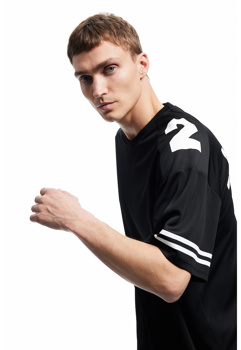 Tricou lejer cu imprimeu text pe spate