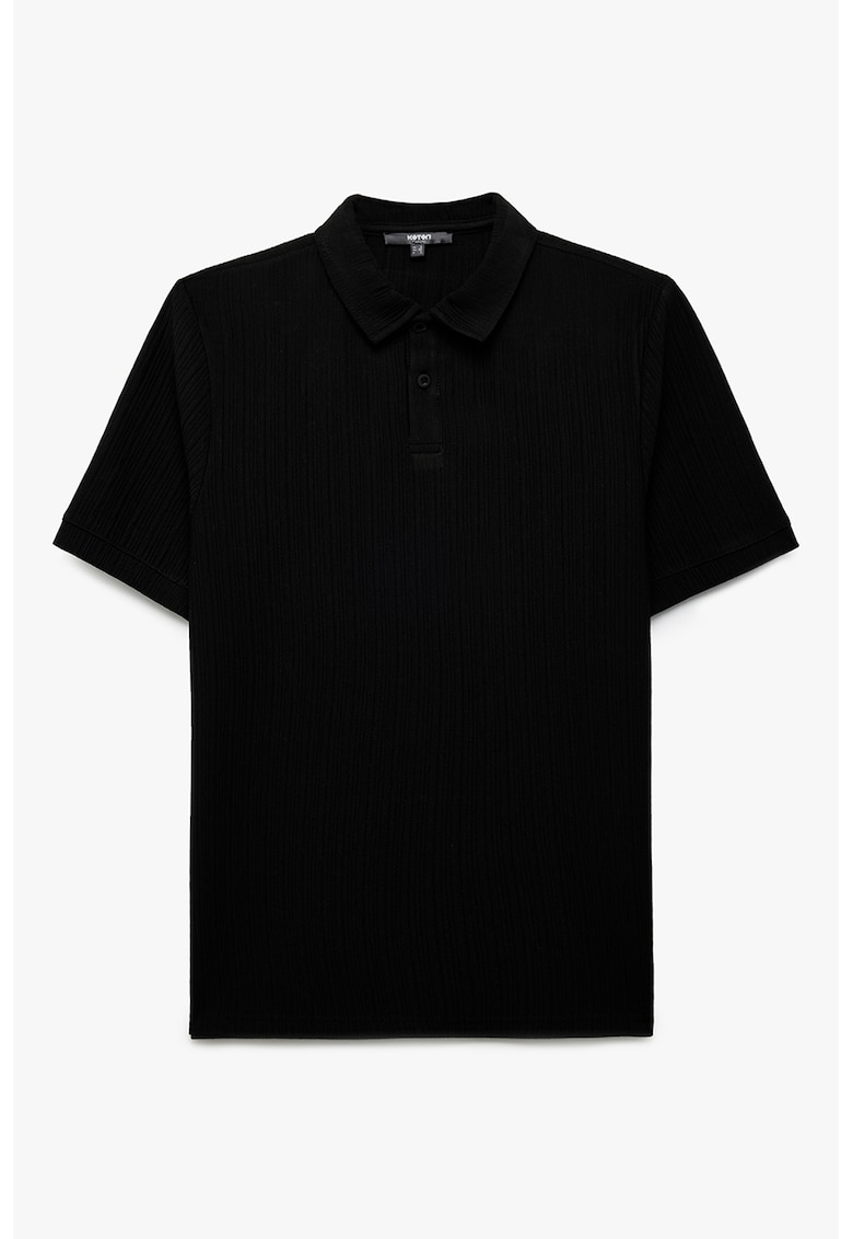 Tricou polo cu model uni - Negru