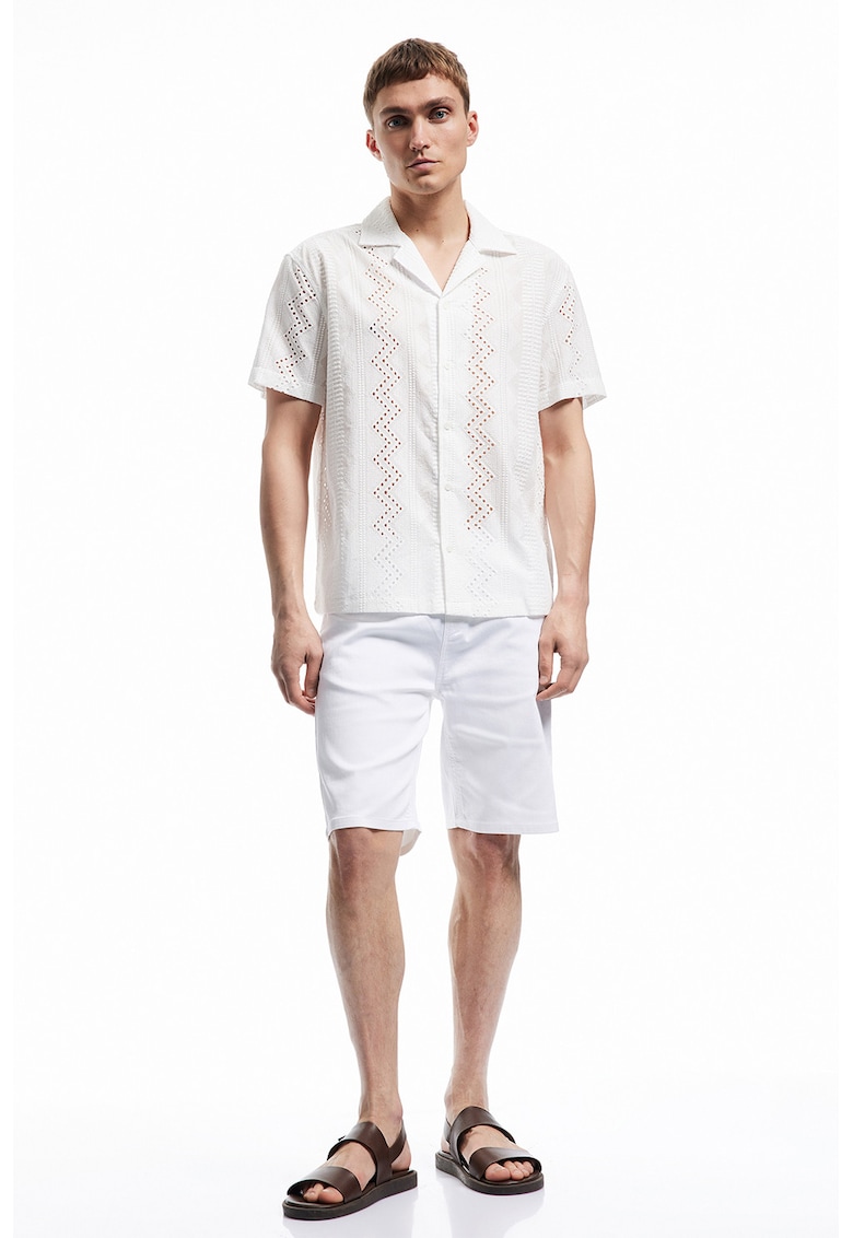 Pantaloni scurti uni din amestec de bumbac