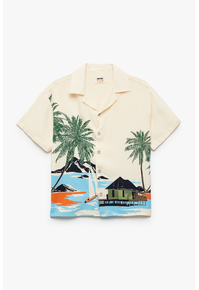 Camasa regular fit cu imprimeu grafic - Verde/Albastru/Crem