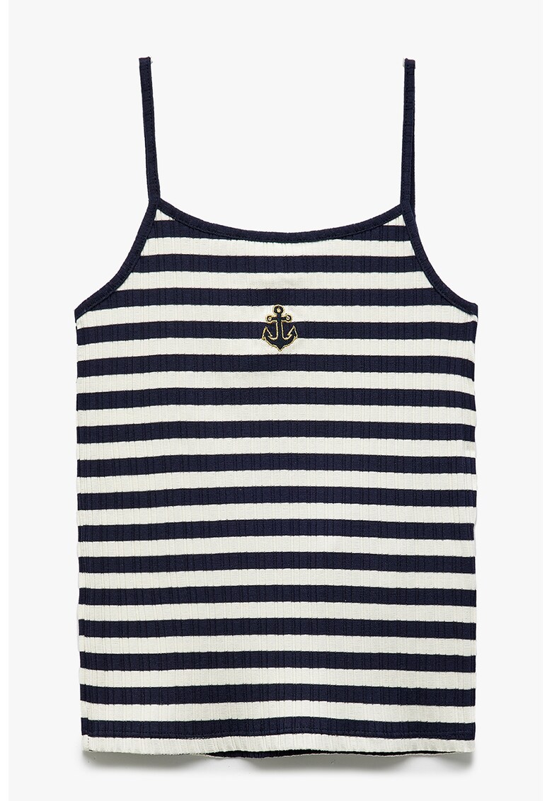 Top cu model in dungi - bretele inguste si aspect striat