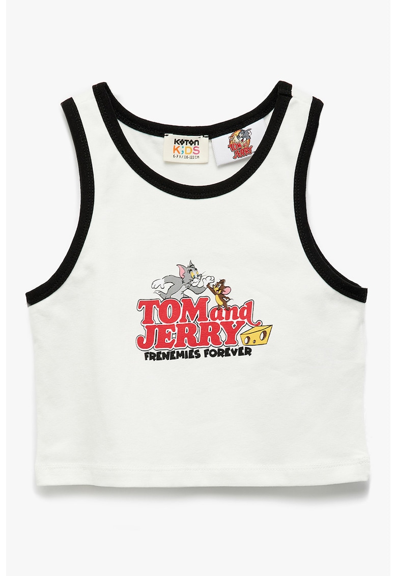 Top crop cu imprimeu Tom&Jerry