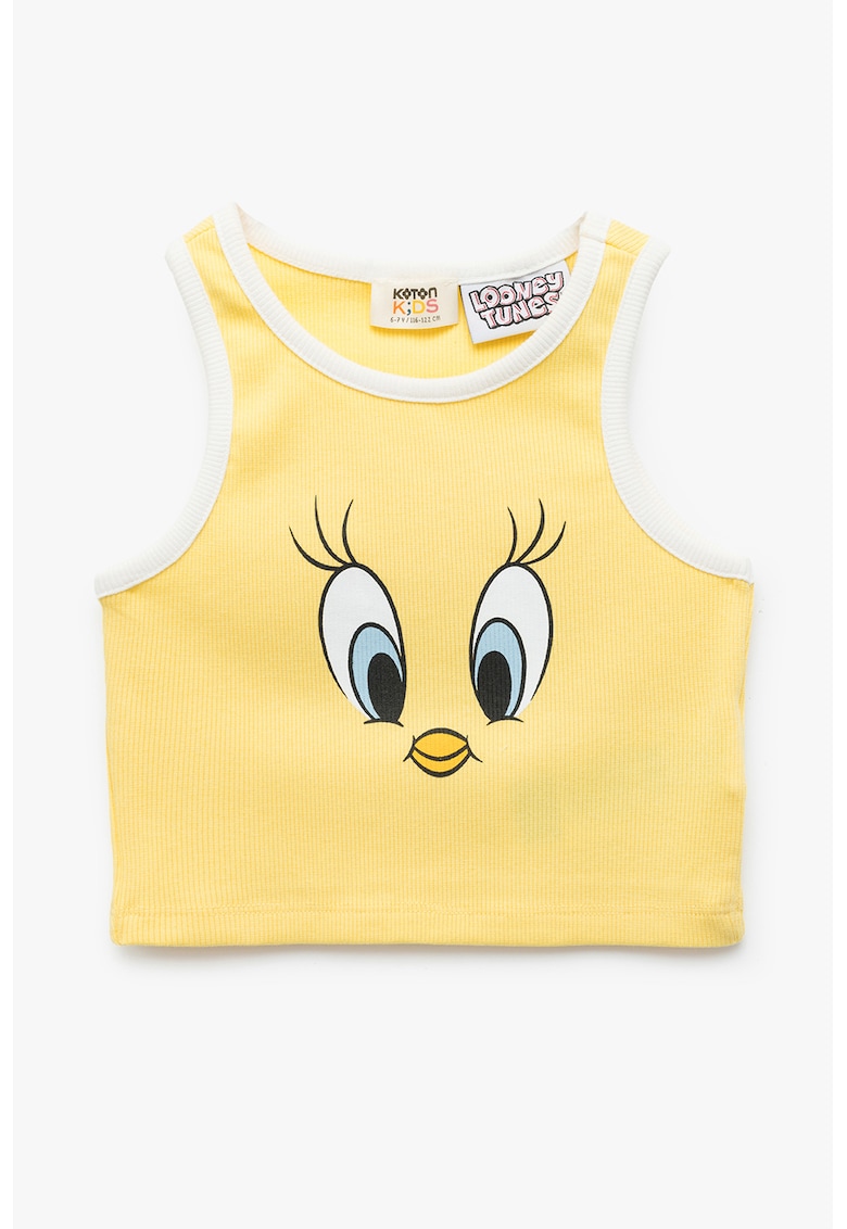 Top crop cu imprimeu desene animate