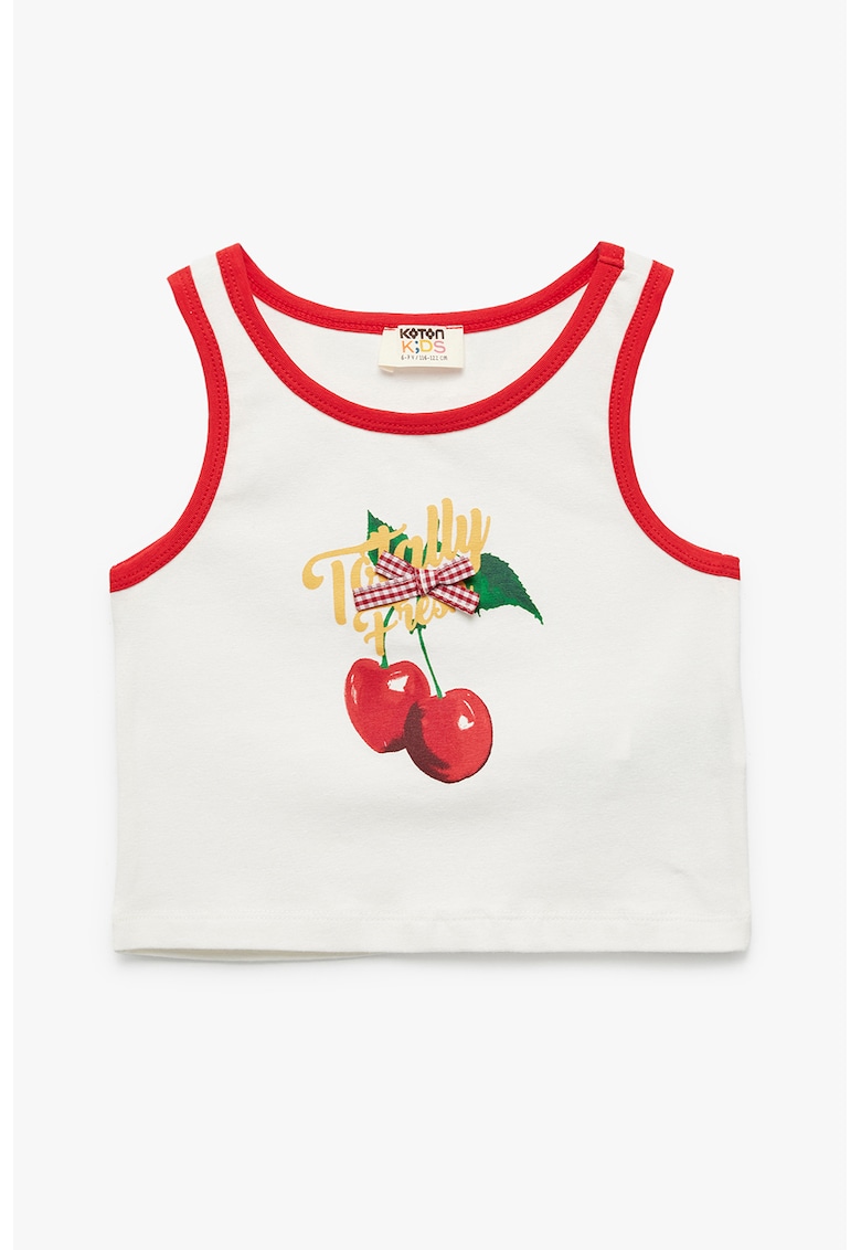 Top crop cu imprimeu fructe