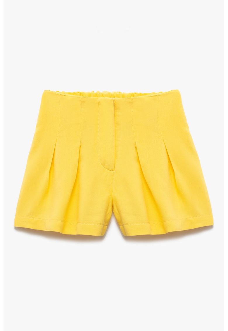 Pantaloni scurti plisati cu model uni