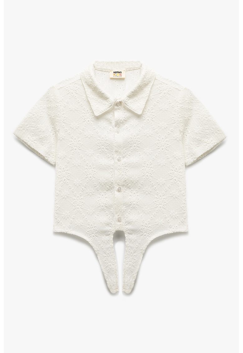 Camasa din dantela Sangallo cu terminatie cu snur de ajustare