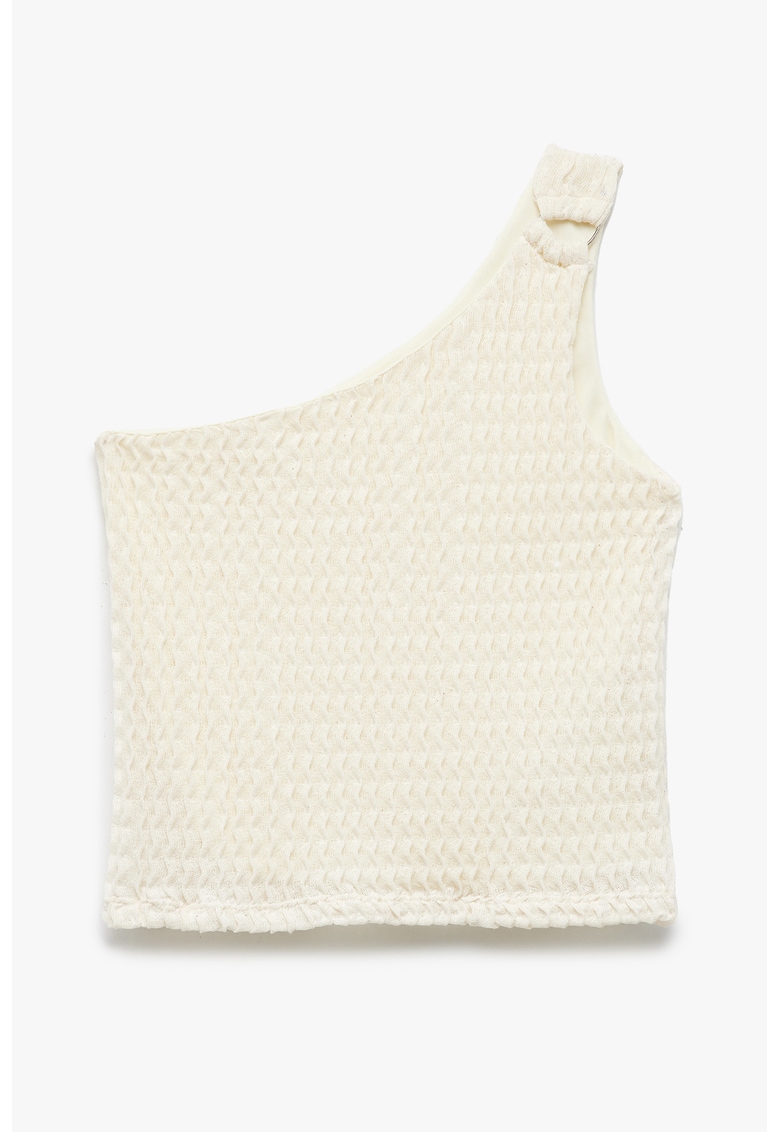 Bluza crop cu decolteu pe un umar