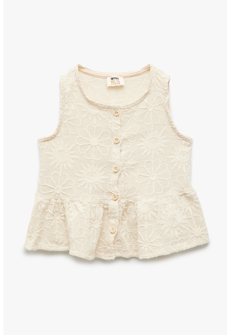 Bluza de bumbac cu decolteu rotund