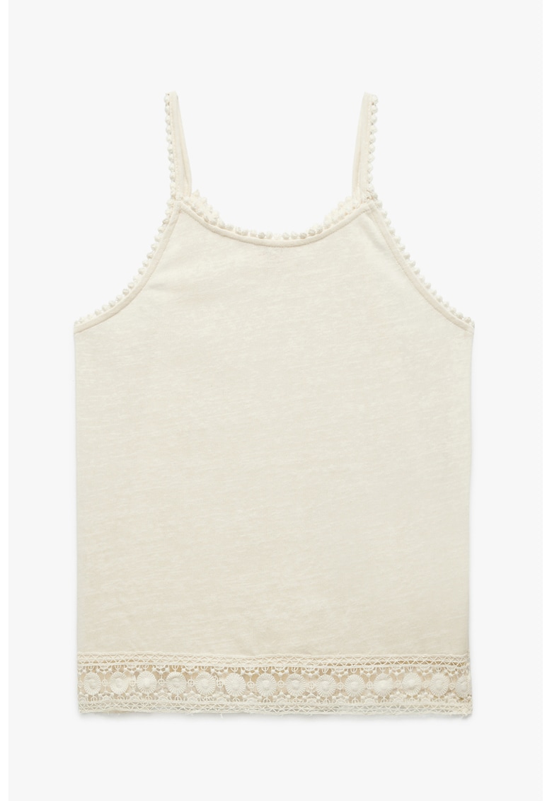 Top cu decolteu rotund - Bej deschis