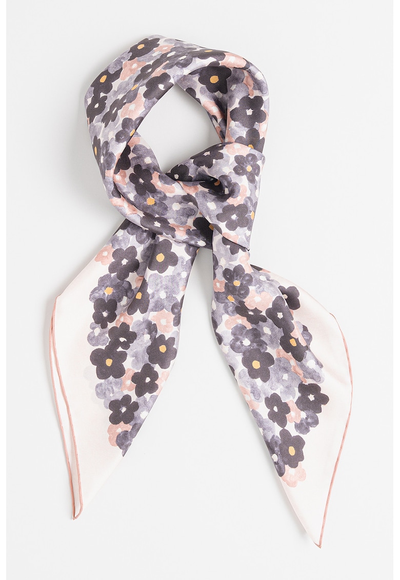 Esarfa din matase cu imprimeu floral Tortona