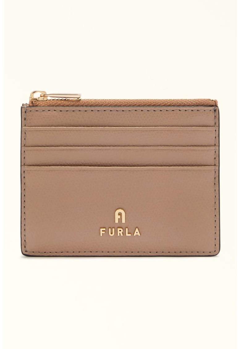 Portcart din piele Camelia - Maro camel