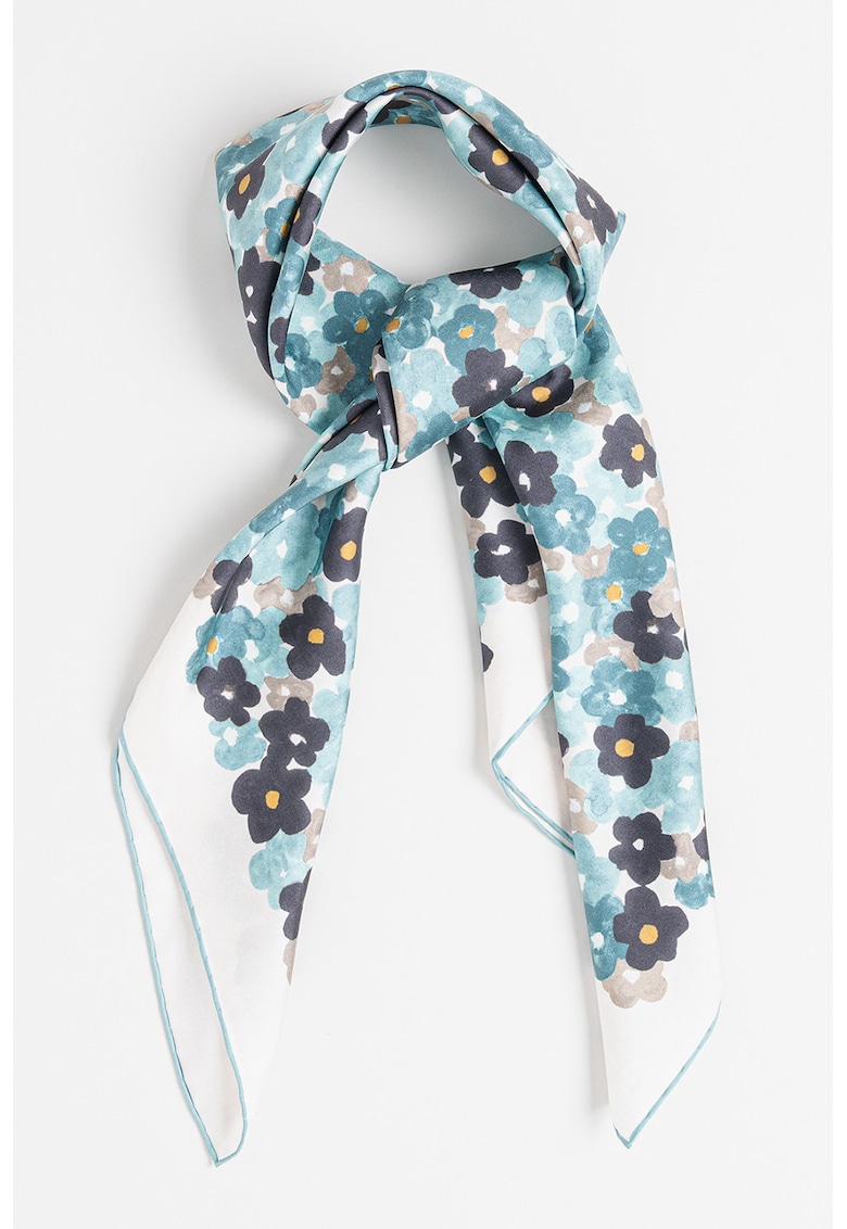 Esarfa din matase cu imprimeu floral Tortona