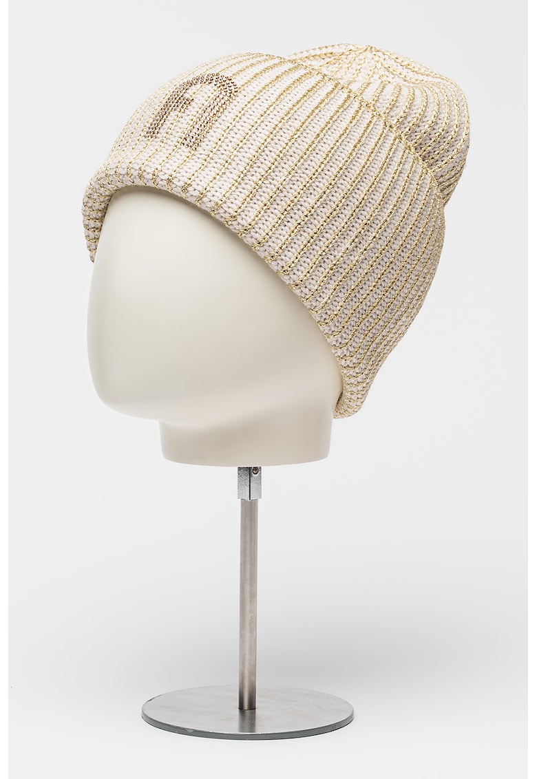 Caciula elastica din amestec de lana cu aplicatie cu strasuri Delizia