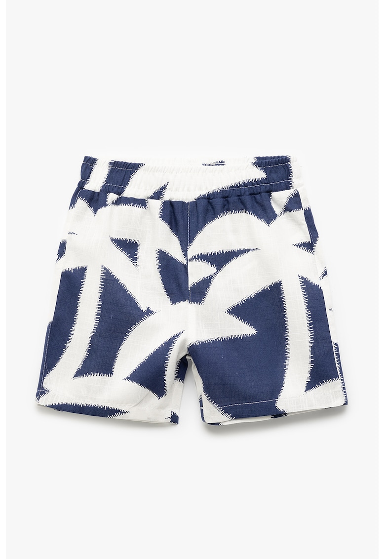 Pantaloni scurti de bumbac cu model tropical