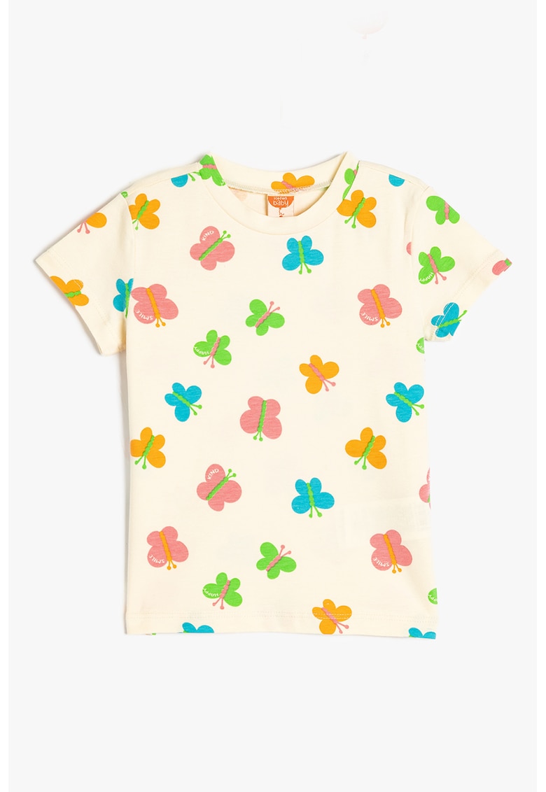 Tricou cu imprimeu cu fluturi