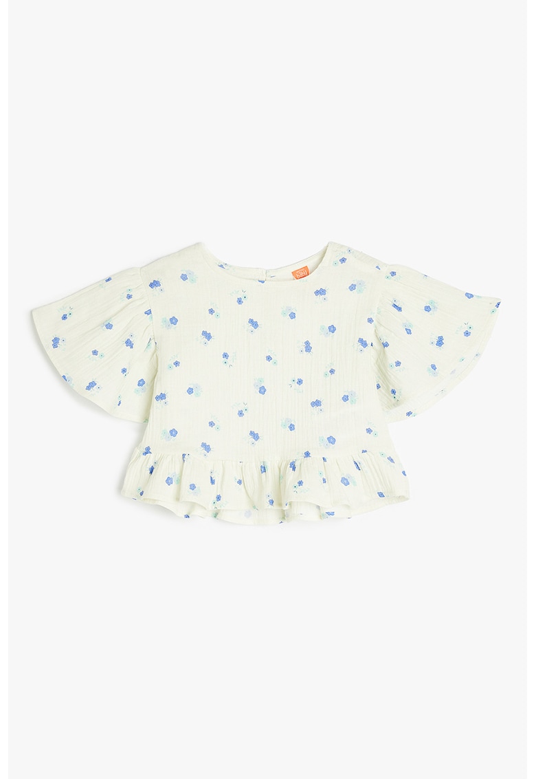 Bluza cu maneci scurte si terminatie cu volane