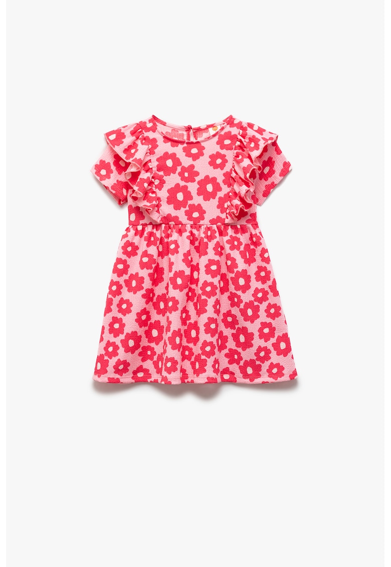 Rochie cu model floral si volane