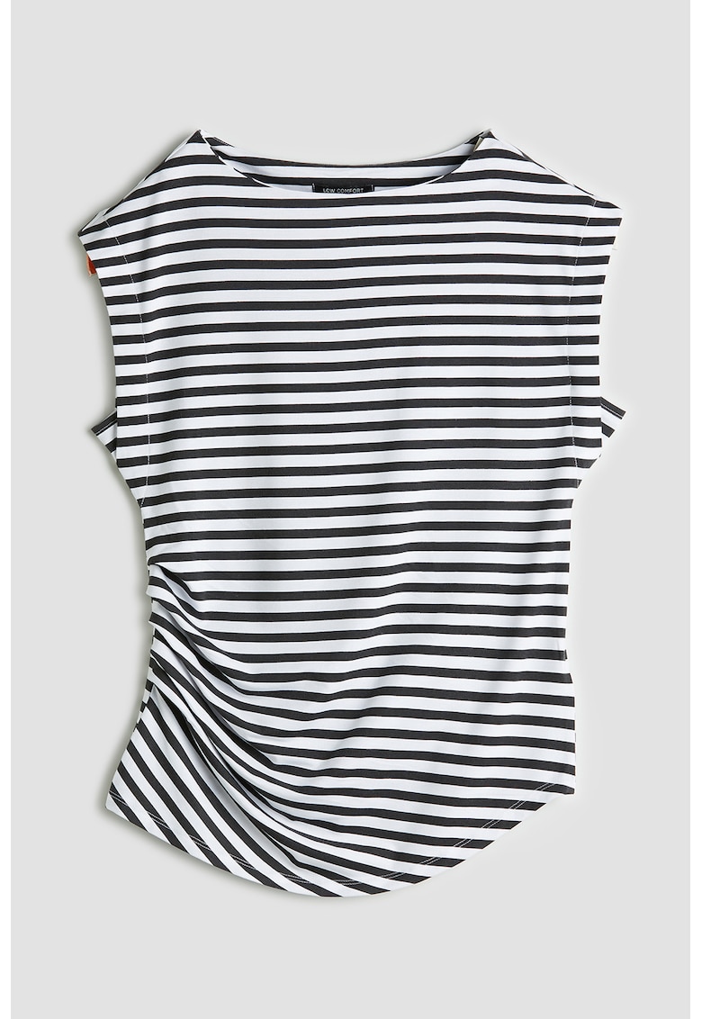 Tricou asimetric cu model in dungi