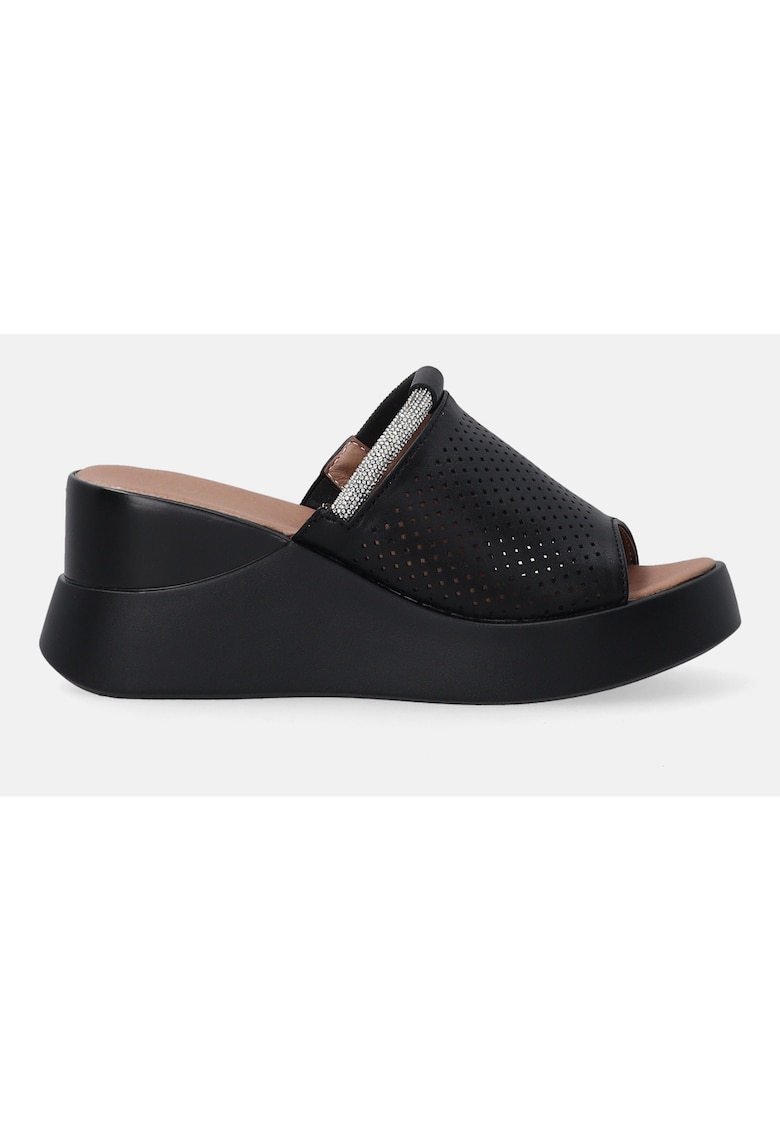 Papuci din piele cu platforma