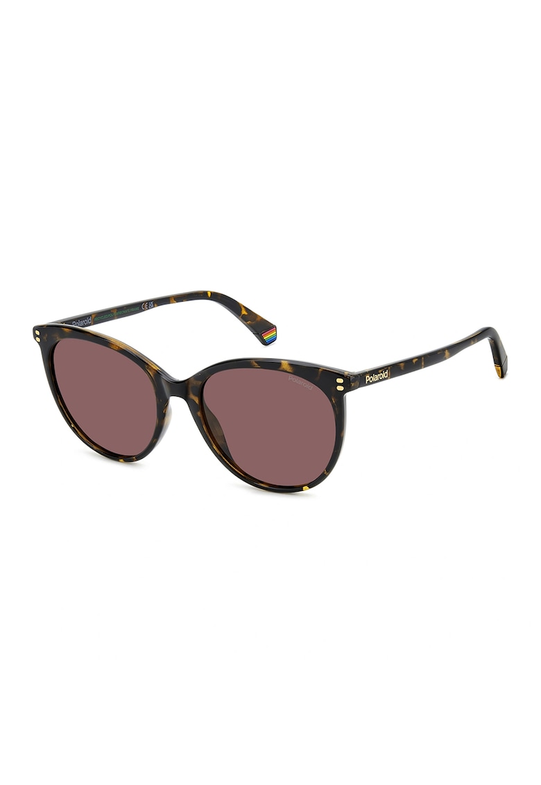 Ochelari de soare cat-eye cu lentile polarizate - Galben sofran/Negru stins