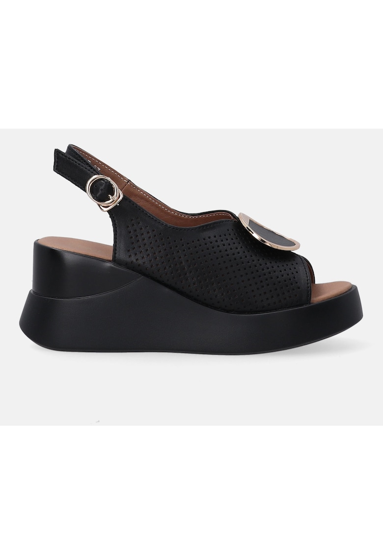 Sandale wedge cu perforatii